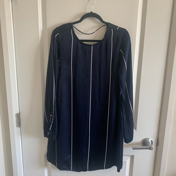 Faithfull the Brand Dresses & Skirts - Faithfull the Brand Blue Striped Mini Dress Slip Satin V-back Size 4